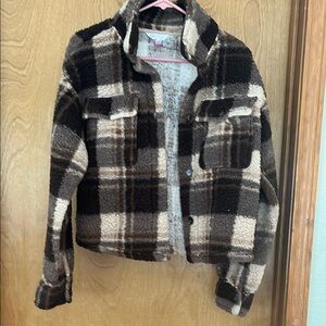 Plaid Kids Jacket - Brown and Black
